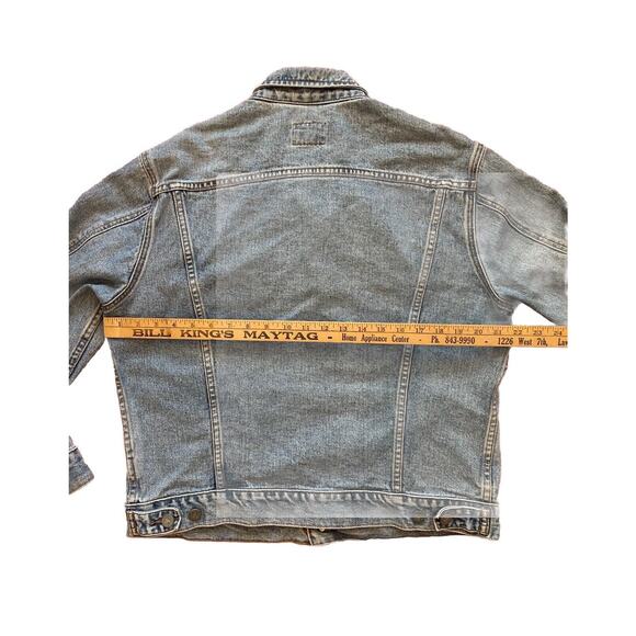 90s‎ Calvin Klein CK Denim Jean Trucker Jacket Sz L USA Premium Fit - Picture 4 of 5